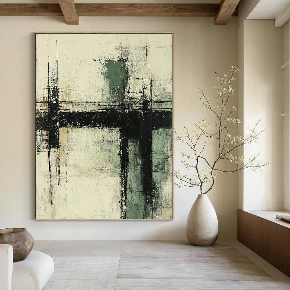 Textured Geometric Abstract Painting for Industrial - Styled Lofts GAB1127