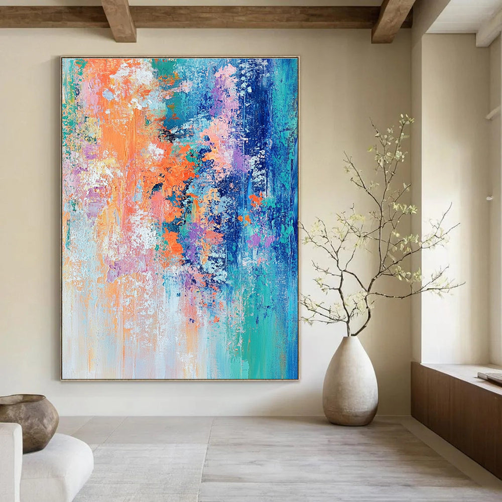 Vibrant Color Fusion Abstract Painting for Modern Spaces GAB0660