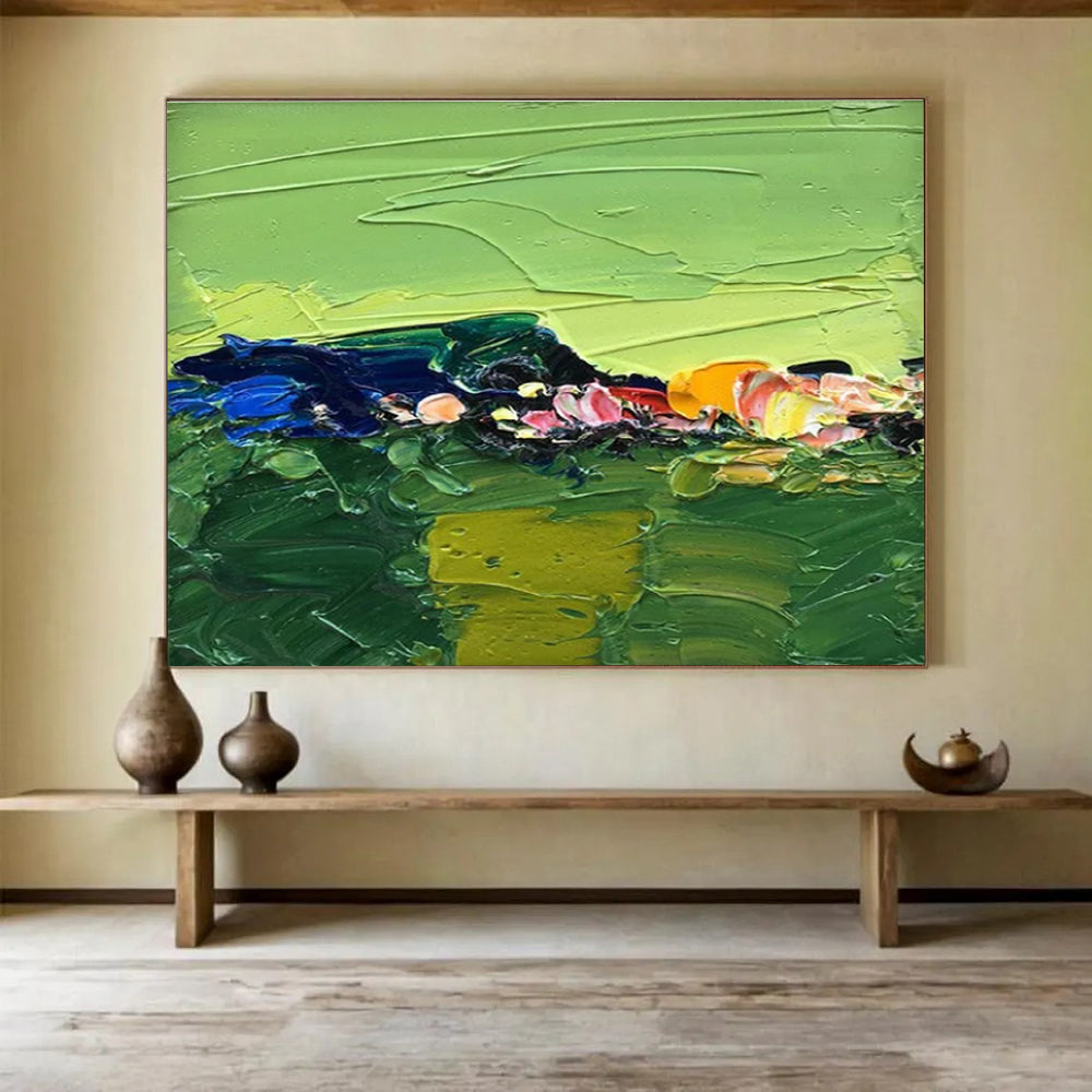 Green Abstract Painting for Modern Art Galleries YHT436