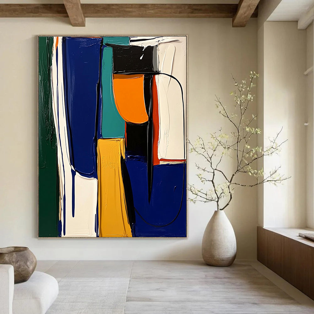 Bold Color Composition Textured Abstract Painting GAB0257