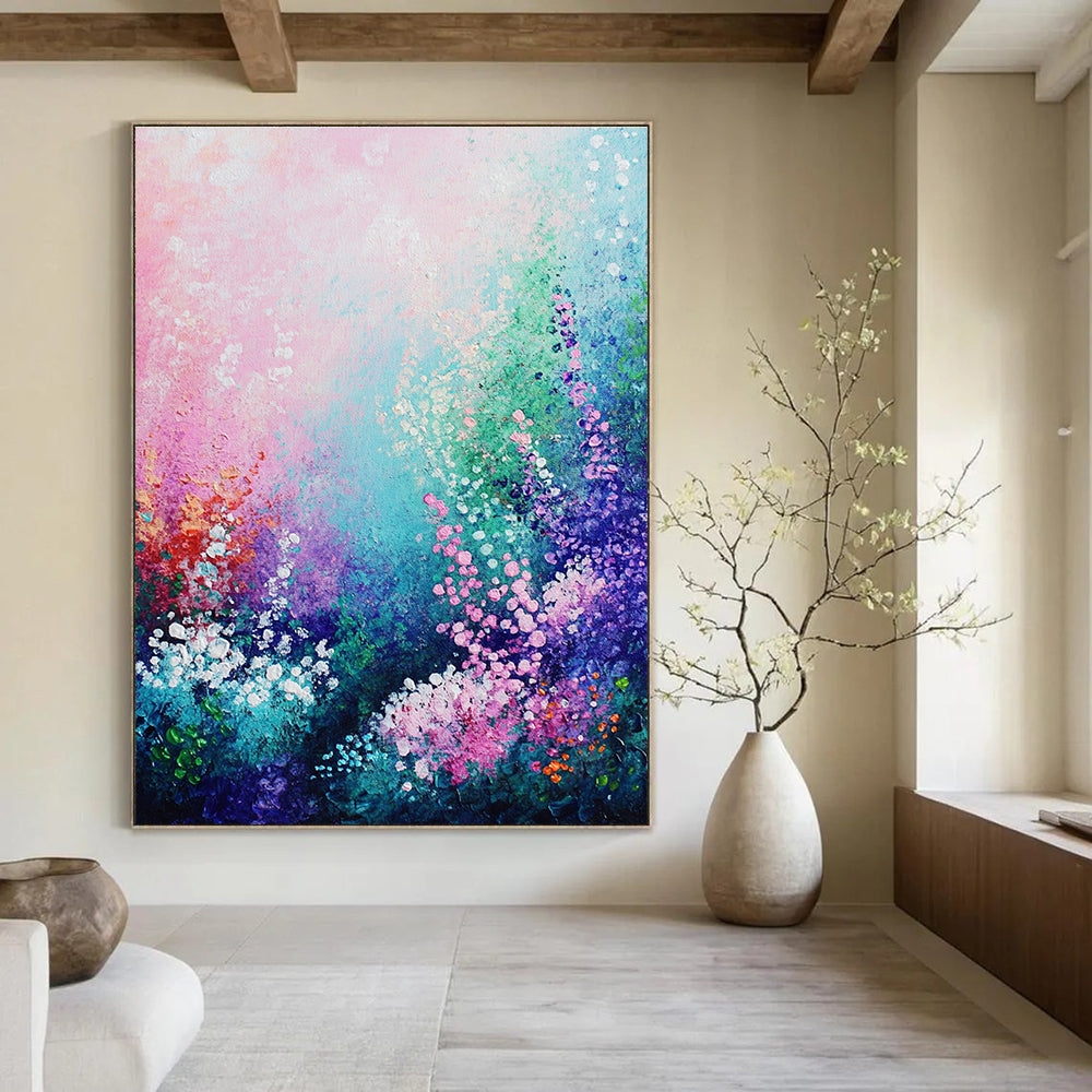 Colorful Floral Landscape Abstract Painting for Garden - Themed Spas GAB1265