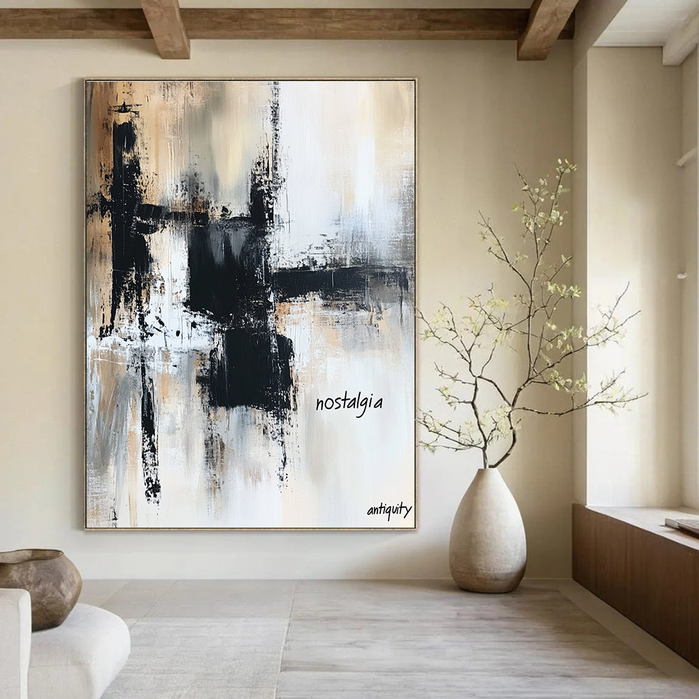 Nostalgia Abstract Composition Painting for Vintage - Themed Cafes GAB1172