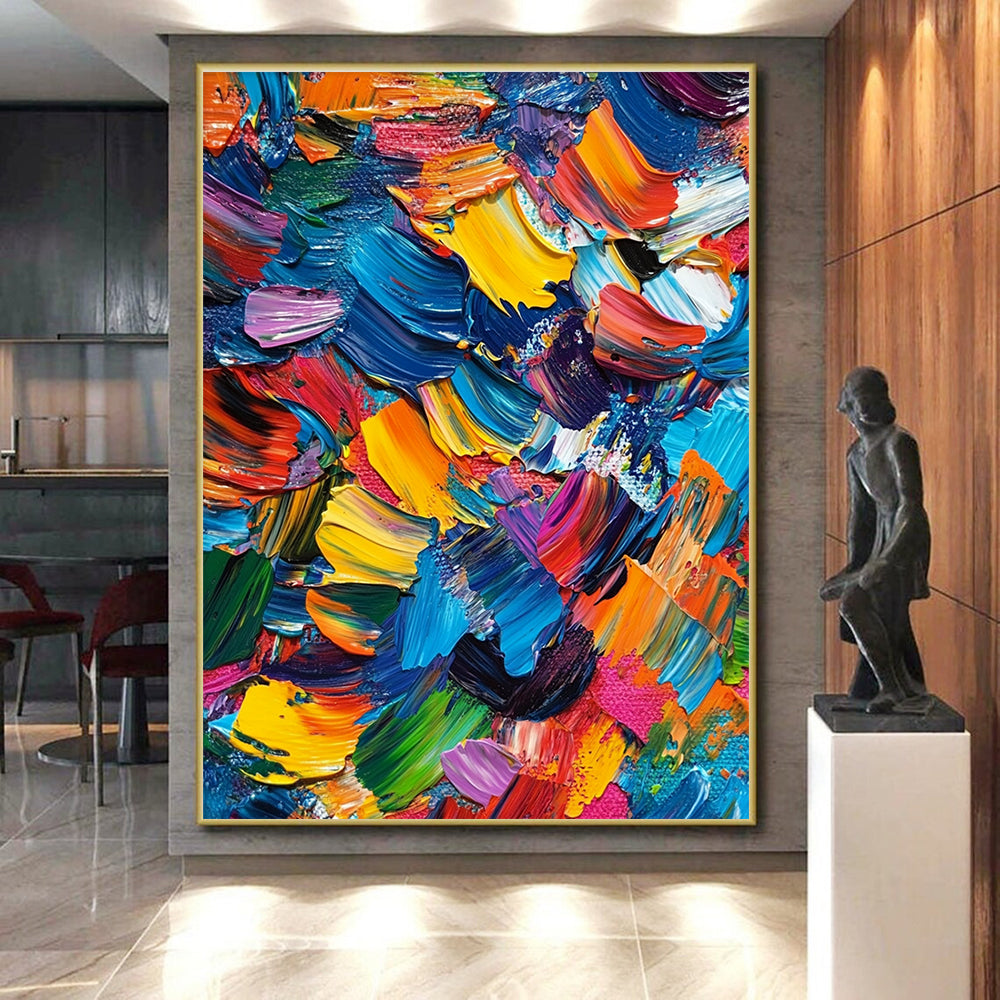Colorful Abstract Brushstrokes Painting with Joyful Energy WINK405