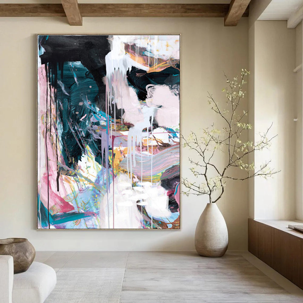 Colorful Dripping Abstract Painting for Creative Art Studios HENG191