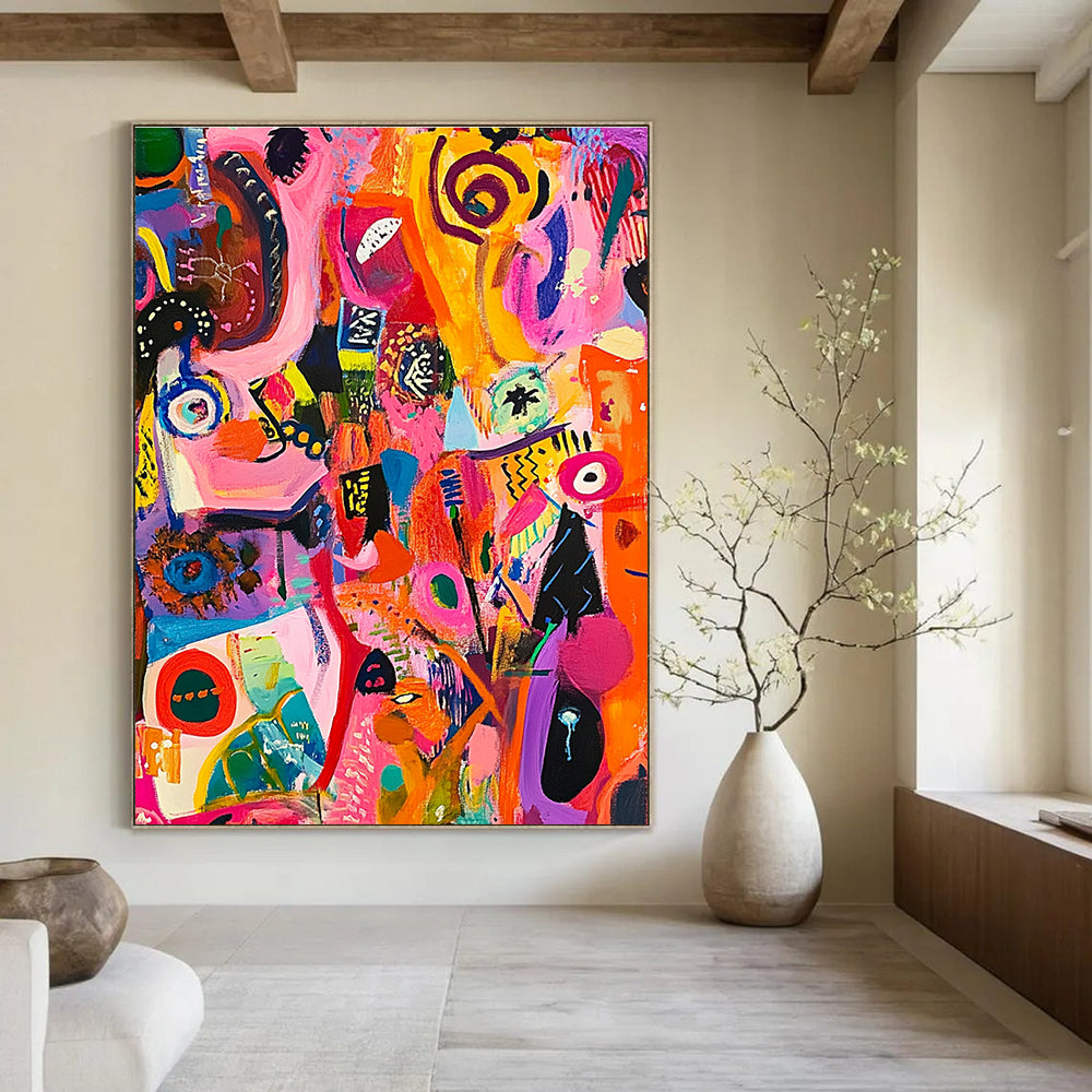 Colorful Abstract Mosaic - Vivid Expressionist Art GAB0380