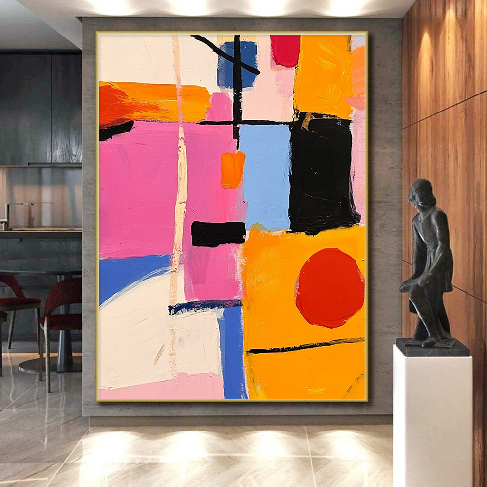 Color Block Abstract Painting with Playful Geometry WINK300