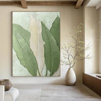 Textured Leaves Abstract Painting with Relief Effects GAB0002