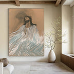 Serene Striped Figure Spiritual Narrative Abstract Painting GAB0282