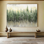 Misty Forest Abstract Painting for Enchanting Retreats YHT064