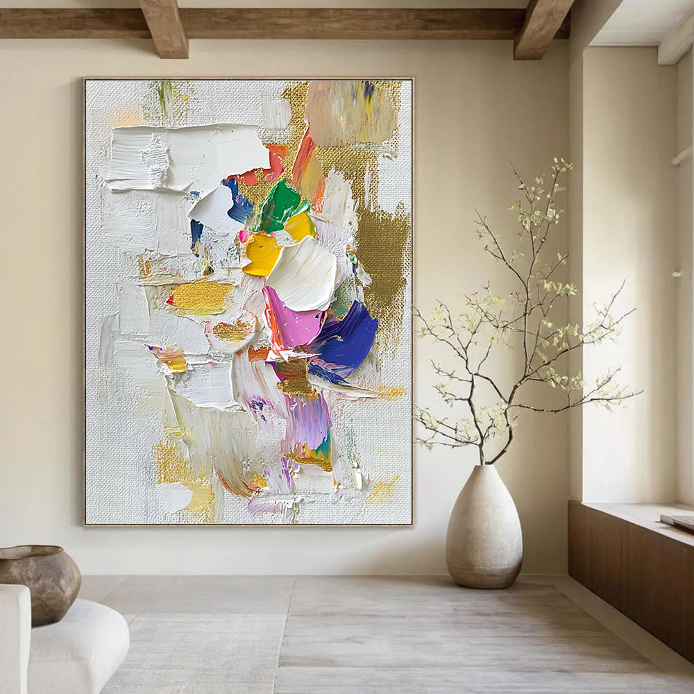 Colorful Textured Abstract Painting for Art - Centric Bedrooms GAB0821