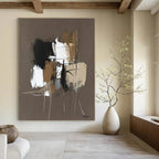 Brown - Toned Abstract Composition Painting for Minimalist Living Room Corners GAB1200