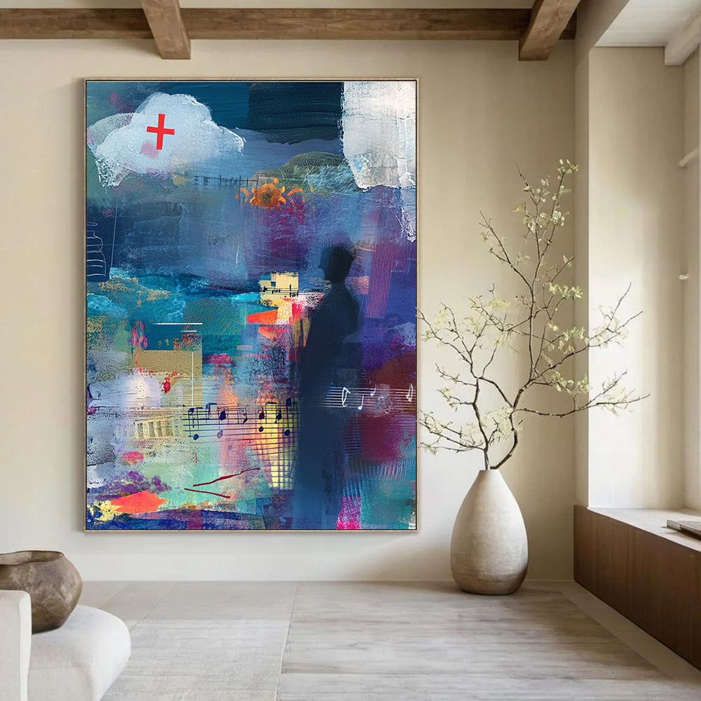 Collage - Style Abstract Painting for Art - Centric Cafes GAB1054