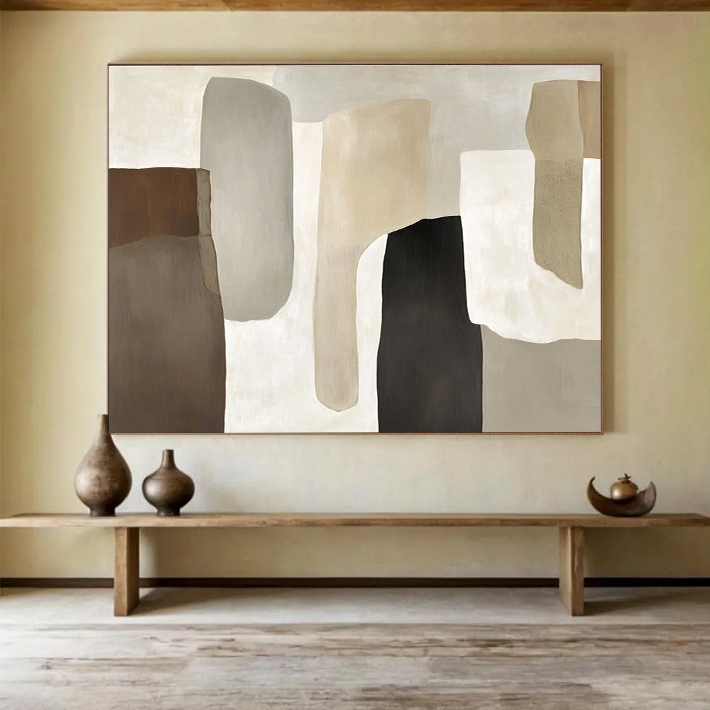 Neutral Tones Abstract Painting with Timeless Elegance ABS439