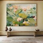 Pastel Water Lilies Abstract Painting for Charming Spaces YHT088