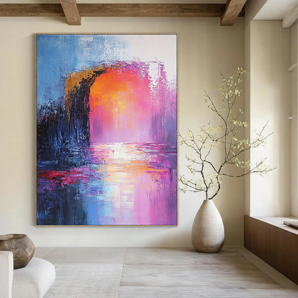 Colorful Archway Sunset Abstract Painting for Dreamy Spaces GAB0728