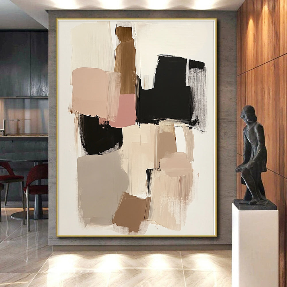Neutral Color Blocks Abstract Painting with Subtle Harmony WINK480
