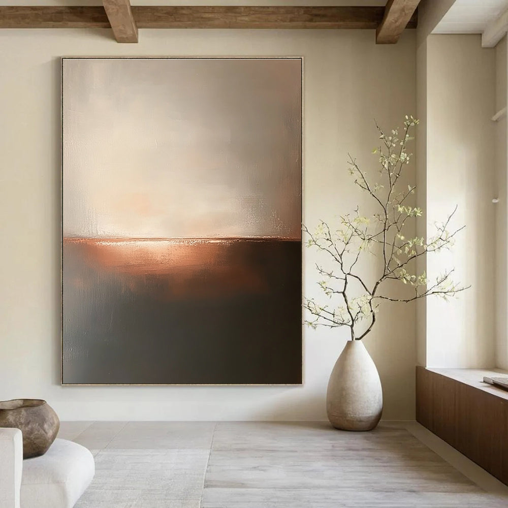 Copper Horizon Abstract - Subtle Landscape Art GAB0561