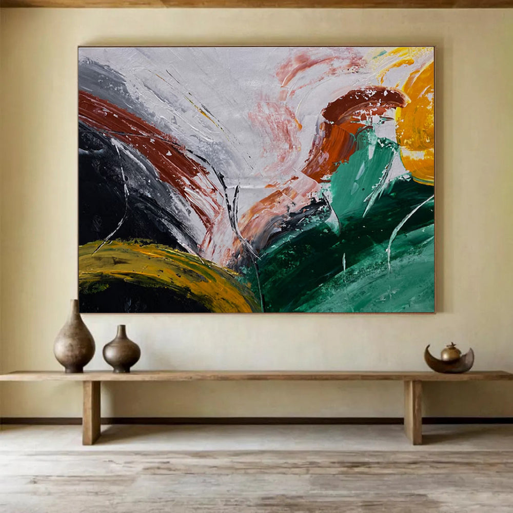Colorful Abstract Swirls Painting for Creative Art Studios YHT354