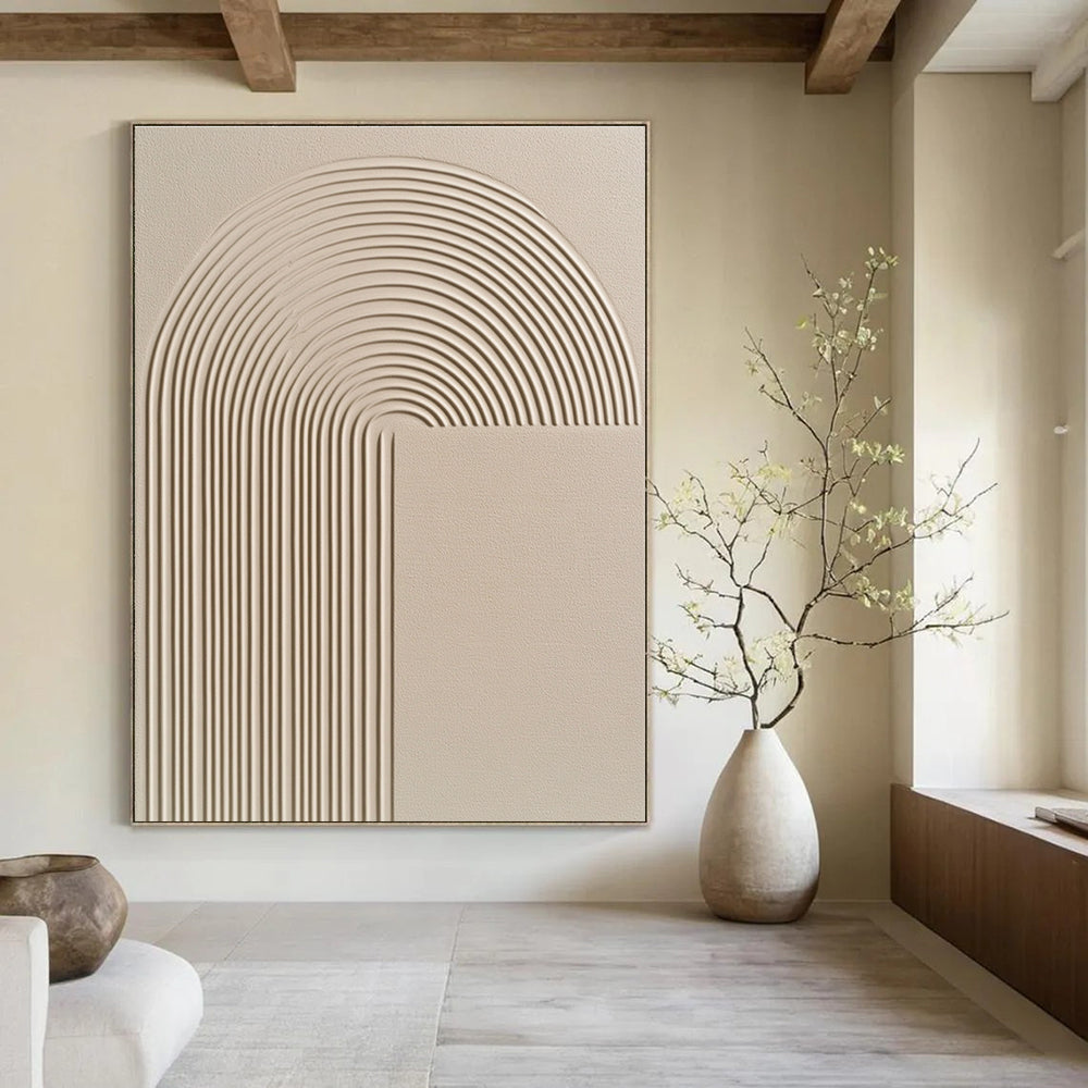 Curved Lines Relief Textured Abstract Painting for Contemporary Interiors GAB1501