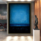 Deep Blue Monochrome Abstract Painting with Quiet Intensity WINK224