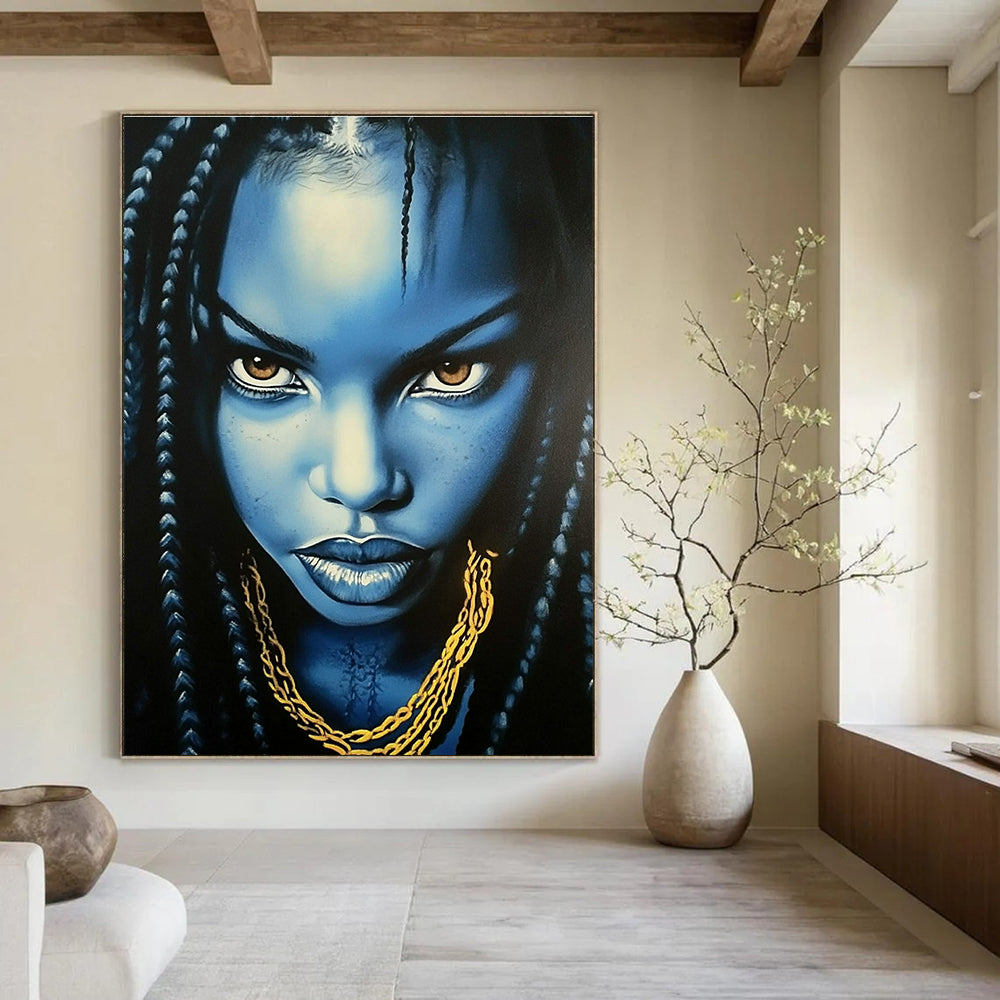 Blue - Skinned Portrait Abstract Painting for Modern Art Gallery Installations GAB1312
