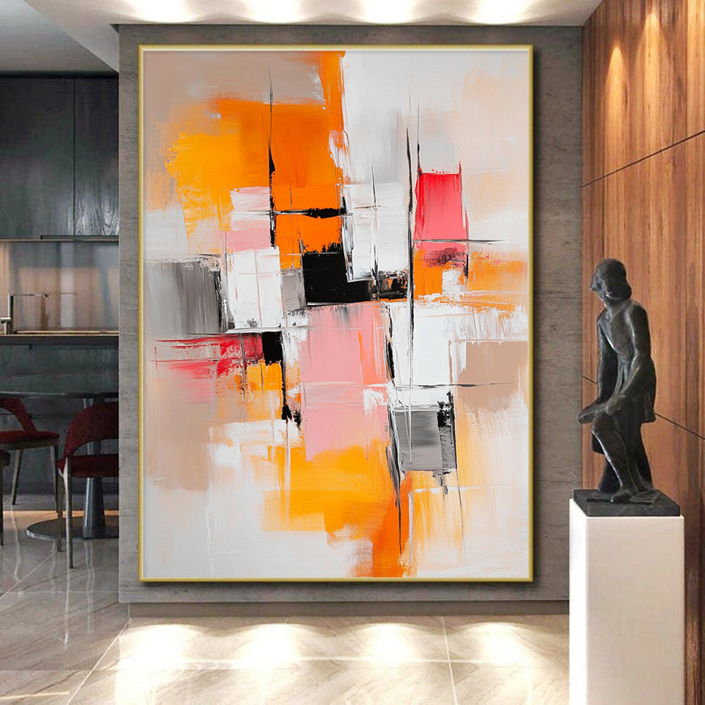 Color Block Abstract Painting with Vibrant Geometry WINK760