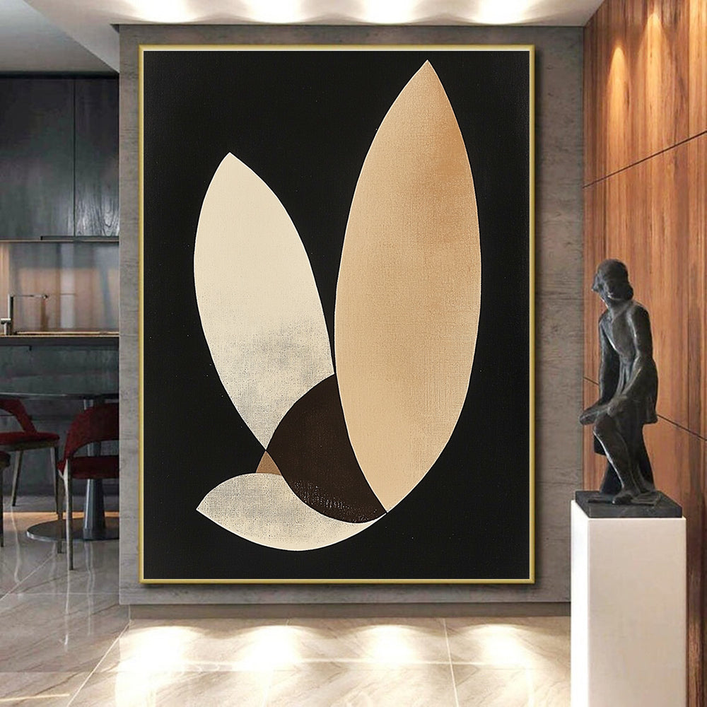 Abstract Leaf - like Forms Painting with Delicate Grace WINK099