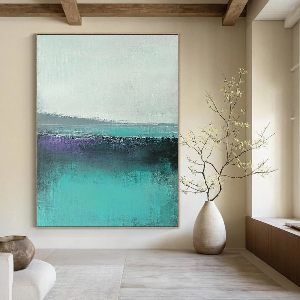 Turquoise Sea Layers - Colorful Seascape Abstract Painting GAB0583