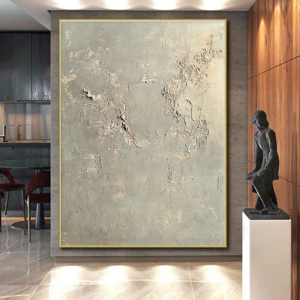 Gray Textured Background Abstract Painting with Industrial Charm WINK037