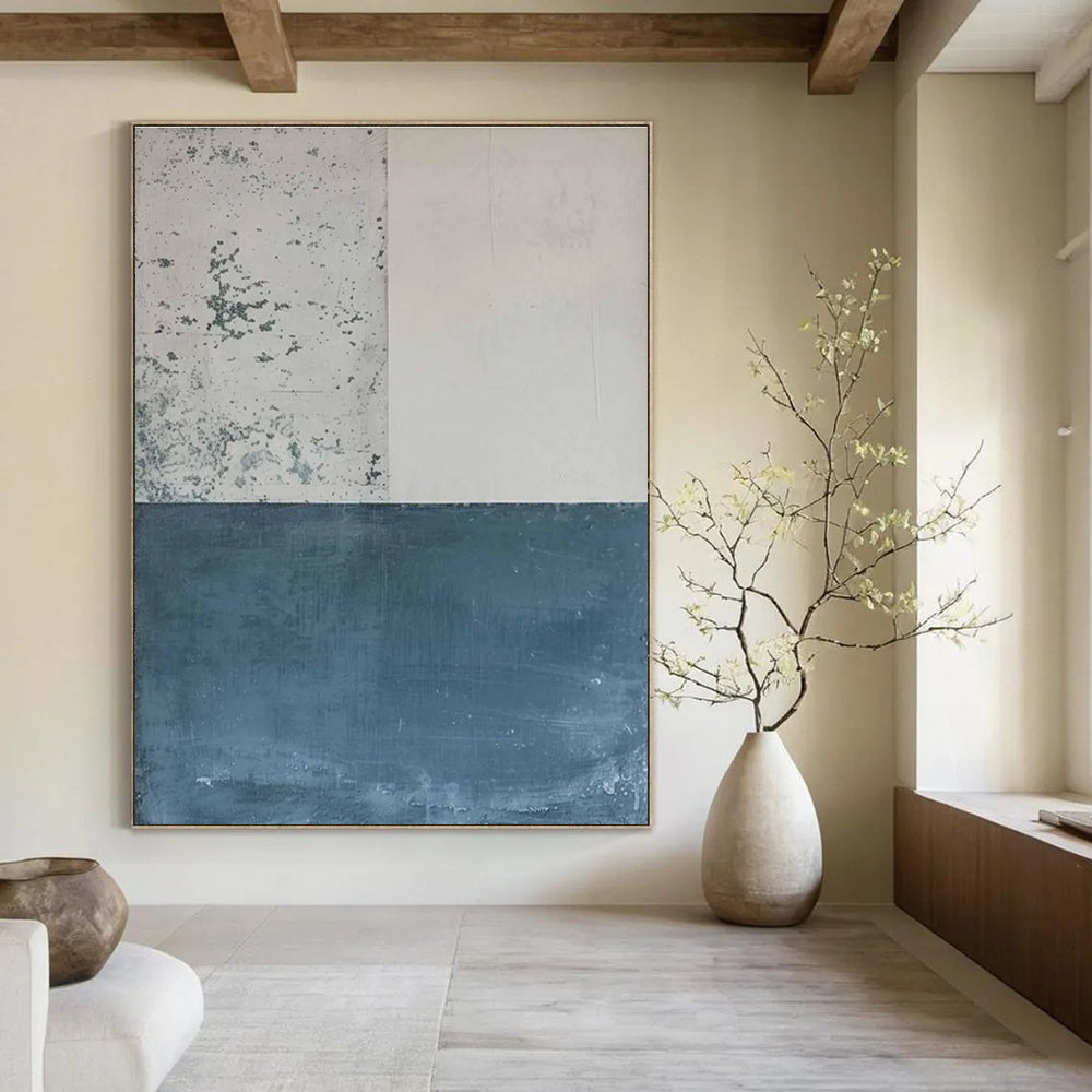 Minimalist Color Blocks Abstract Painting for Modern Art Galleries HENG085