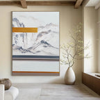 Minimalist Mountainscape Abstract Painting for Zen - Inspired Offices HENG045