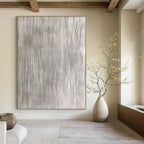 Grey Wavy Lines Minimalist Abstract Painting for Calm Spaces GAB1471