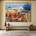 Vivid Poppy Field Abstract Painting for Art Galleries Focused on Nature YHT475