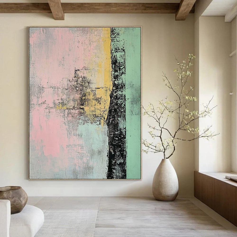 Textured Abstract in Pastels Painting for Bohemian - Style Boutiques GAB1225