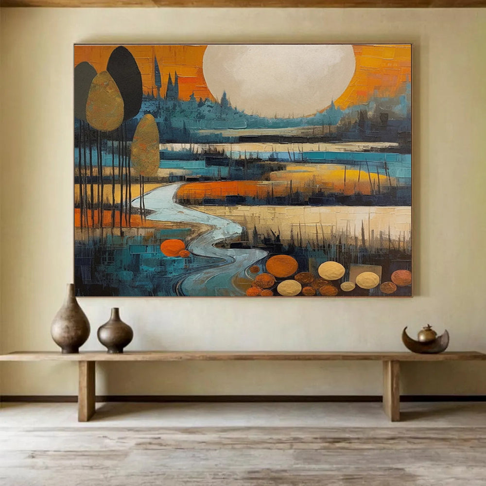 Colorful Landscape Abstract Painting for Art - Loving Retreats YHT085
