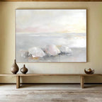 Soft Toned Coastal Stones with Gentle Reflections Abstract Painting ABS337