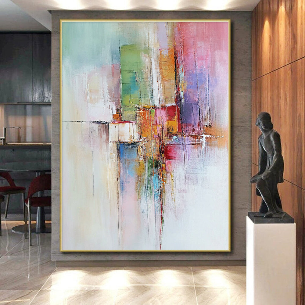 Colorful Abstract Cityscape Painting with Artistic Urbanity WINK468