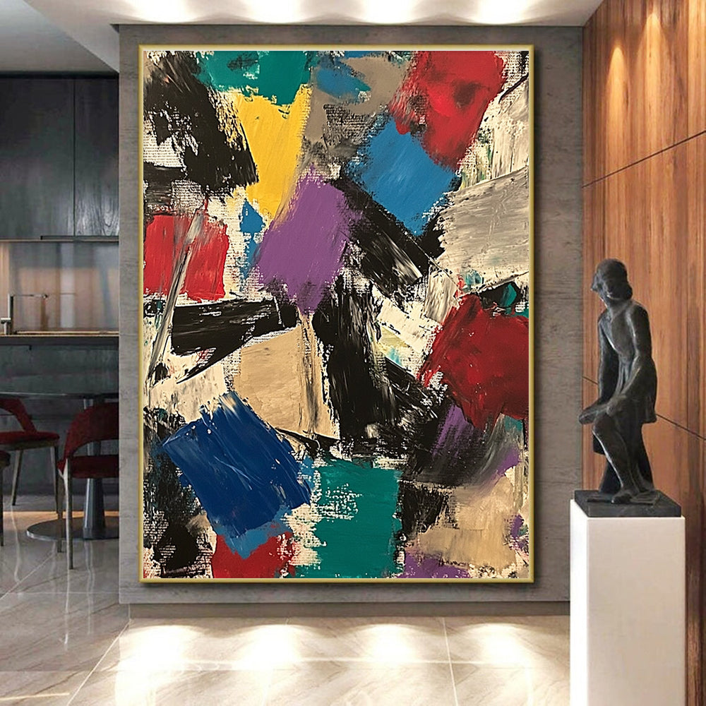 Colorful Block Abstract Painting with Vibrant Energy WINK777