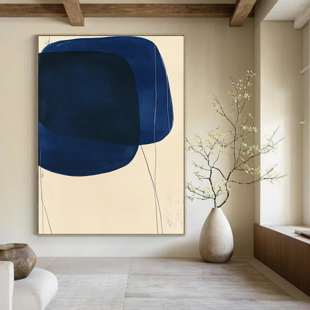 Blue Abstract Shapes Artistic Wall Decor Abstract Painting GAB1390