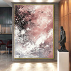 Pink Black White Abstract Painting with Soft Edge WINK745
