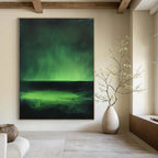 Dark Green Landscape Abstract Painting for Mood - Setting GAB0702