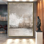Light Gray Abstract Painting with Muted Complexity WINK121