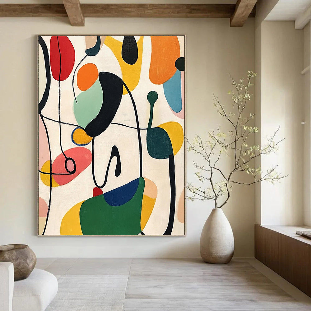 Colorful Organic Shapes Abstract Painting of Playful Forms GAB0111