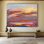 Sunset Sky Abstract Painting for Rooftop Bar Lounges YHT444