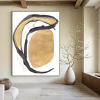 Luxe Gold - Black Abstract Forms Art for Opulent Entrances HENG223