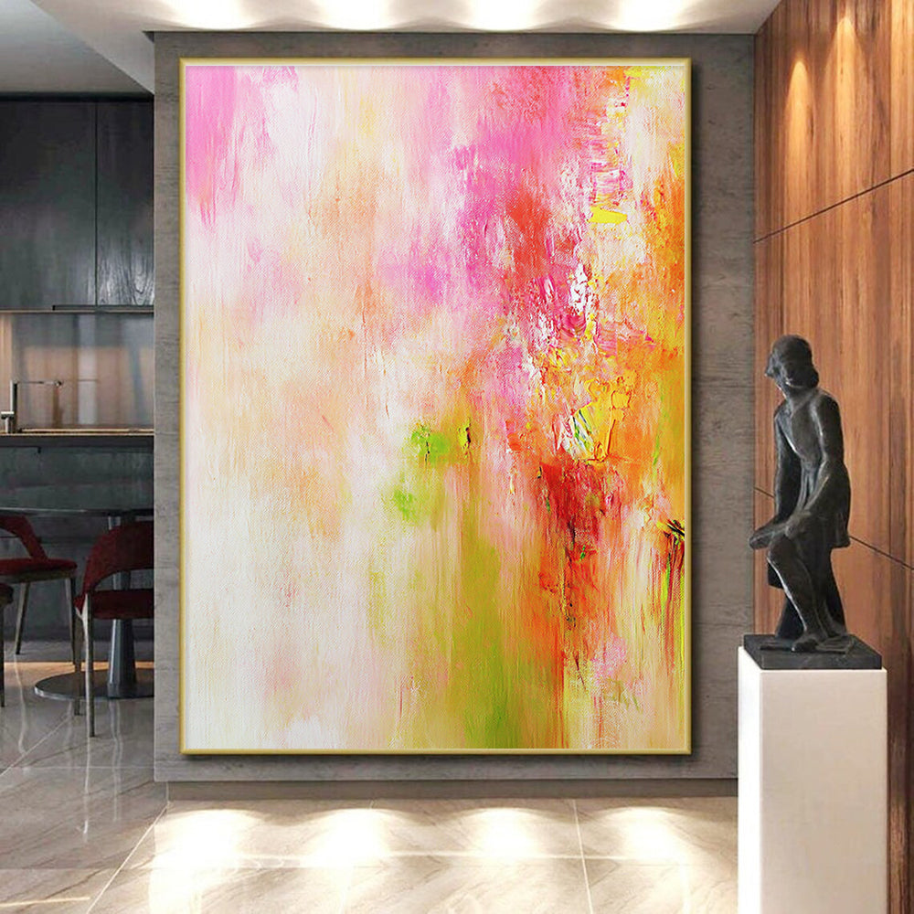 Pink Orange Abstract Painting with Dreamy Warmth WINK704