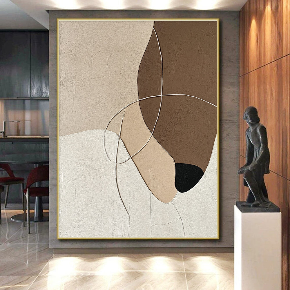 Neutral Shapes with Lines Abstract Painting with Calm Intricacy WINK149