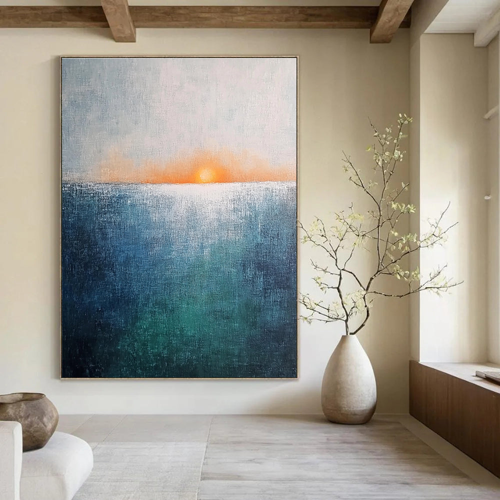 Sea Sunset Abstract - Tranquil Coastal Landscape Art GAB0530