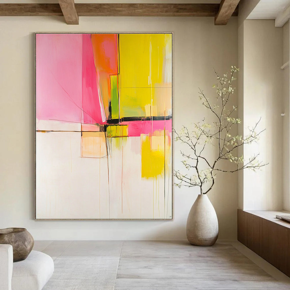 Bold Color Block Abstract Painting for Contemporary Art Galleries GAB0918