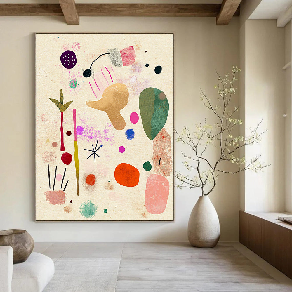 Abstract Colorful Shapes Painting for Bohemian - Style Kids’ Rooms GAB1326